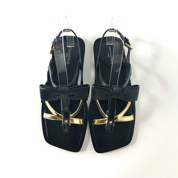 NEW Louis Vuitton 2021 Fornasetti Bow Gladiator Peplum Flats 35 Sandals - Picture 2 of 11